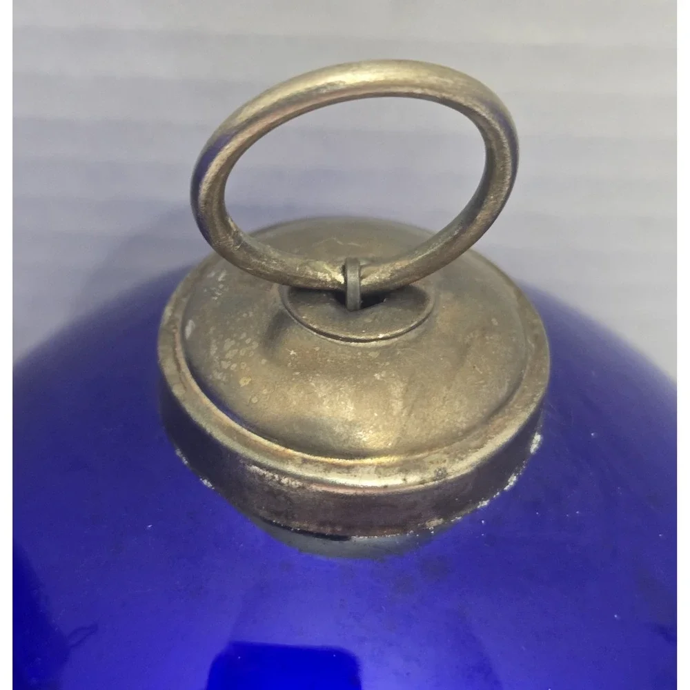 Antique German Kugel Ornaments - Cobalt Blue Mercury Glass Set (Two 6